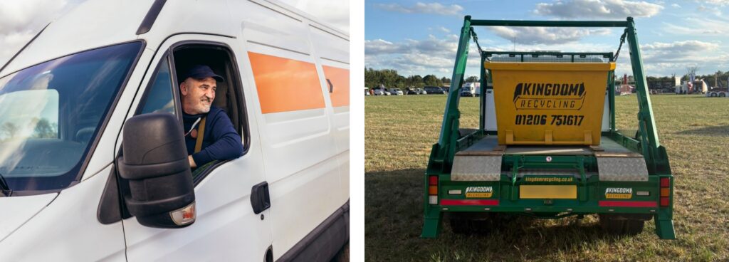 Man in van vs skip hire